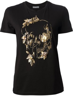 Alexander McQueen beaded skull t-shirt