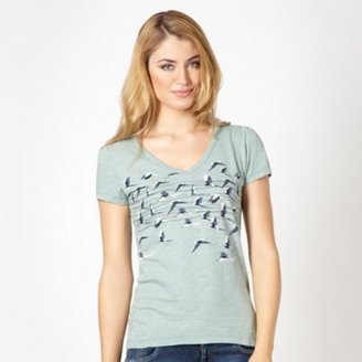 Mantaray Pale green flying bird t-shirt