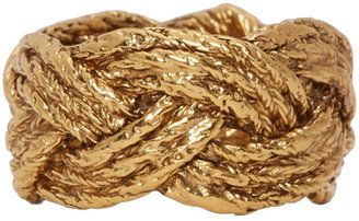 Aurélie Bidermann Gold Plated Braided Rope Miki Ring