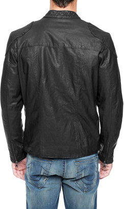 True Religion Black Racer Mens Leather Jacket