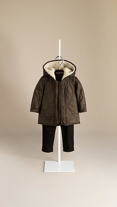 Burberry Shearling Detail Parka Jacket With Warmer