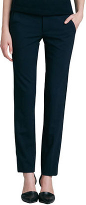 Vince Fitted Stretch-Wool Tuxedo Pants