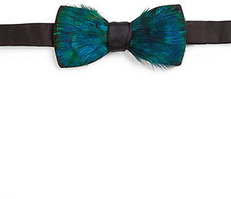 Monsieur Jean Yves Pre-Tied Peacock & Silk Bow Tie