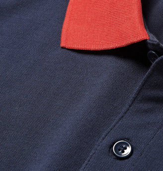 Band Of Outsiders Contrast-Trim Cotton-Piqué Polo Shirt