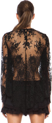 Zimmermann Ringmaster Lace Knit Top in Black