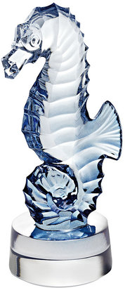 Lalique Seahorse Figure - Blue Lustre