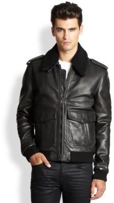 BLK DNM Leather & Shearling Pilot Jacket