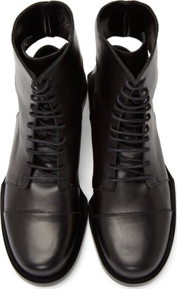 Tillmann Lauterbach Black Leather Cut-Out Boots