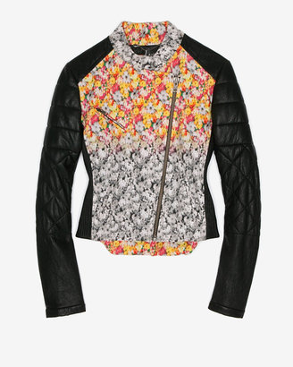 Yigal Azrouel Floral Patch Leather Jacket