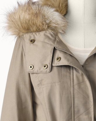 Coldwater Creek Faux fur hooded anorak
