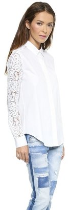 DKNY Long Sleeve Shirt with Lace Sleeves