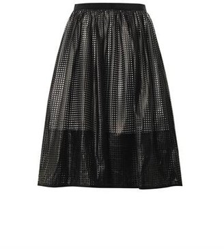 Tibi Pavement mesh faux-leather skirt