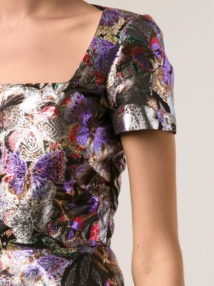 Valentino Lame Butterfly Brocade Dress
