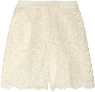 Valentino Lace and silk-organza shorts