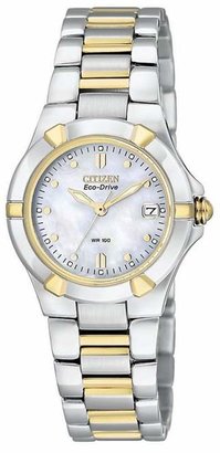Citizen - Ladies Eco-Drive Silver Two Tone Watch Ew1534-57D