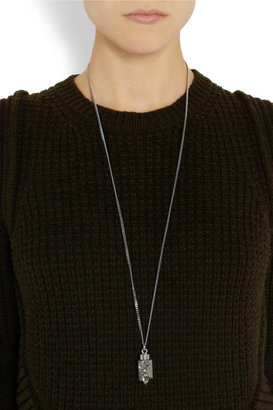 Givenchy Necklace in palladium-tone brass with pyrite pendant