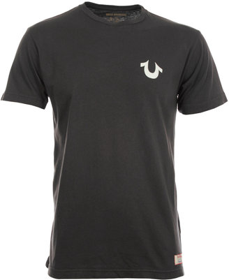 True Religion Charcoal Grey Traditional Logo Crew Neck T-Shirt