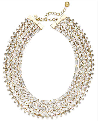 Kate Spade Gold-Tone Glass Stone Multi-Row Collar Necklace
