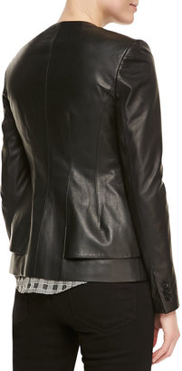 Theory Easel V-Neck Leather Blazer