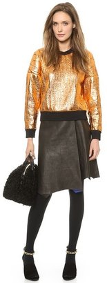 3.1 Phillip Lim Metallic Edge Leather Skirt