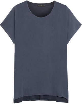 James Perse Oversize Collage voile and stretch-cotton jersey top