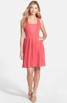 Marc New York 1609 Marc New York by Andrew Marc Crushed Chiffon Fit & Flare Dress