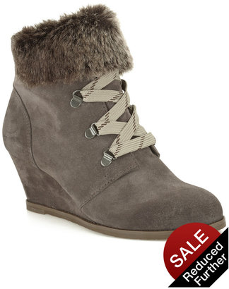 Clarks Lumiere Spin Lace Up Wedge Ankle Boots