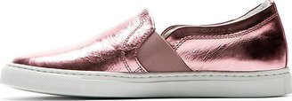 Lanvin Rose Calfskin Metallic Slip-On Shoes