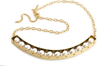 Charm & Chain Lele Sadoughi Mini Slider Necklace, Pearl