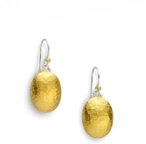 Gurhan Jordan 24K Yellow Gold & Sterling Silver Domed Lentil Drop Earrings