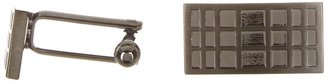 Kenneth Cole New York Grid Overlay Rectangle Cuff Link