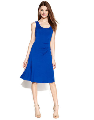 Calvin Klein Sleeveless Ruched-Side Jersey Dress