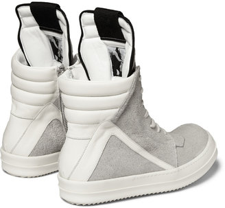 Rick Owens Panelled Suede High Top Sneakers