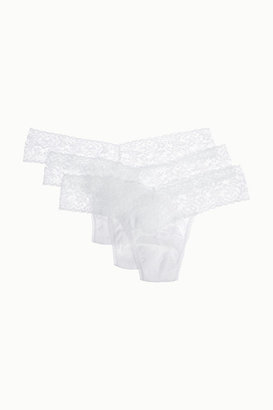 Hanky Panky Signature Set Of Three Low-rise Stretch-lace Thongs