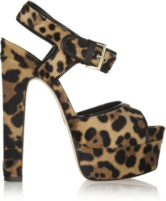Brian Atwood Karin leopard-print calf hair sandals