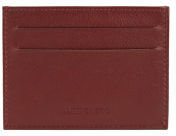 J. Lindeberg Men's Leather Card Holder Dark Red