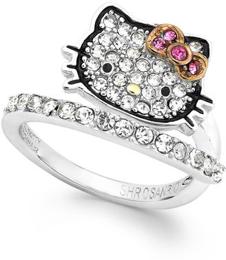 Hello Kitty Crystal Pave Bypass Ring in Sterling Silver