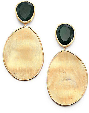 Marco Bicego Lunaria Unico Green Tourmaline & 18K Yellow Gold Drop Earrings