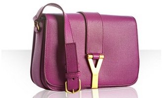 Yves Saint Laurent 2263 Yves Saint Laurent purple leather 'Chyc' flap shoulder bag