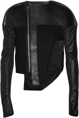 Rick Owens Leather and felt jacket