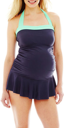 JCPenney JCP Maternity Halter Swim Dress