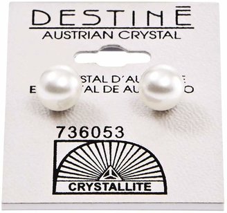 Crystallite Destine White Pearl 8mm Earrings
