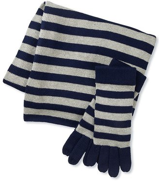 Crew Clothing Stripe Shimmer Scarf and Gloves Set