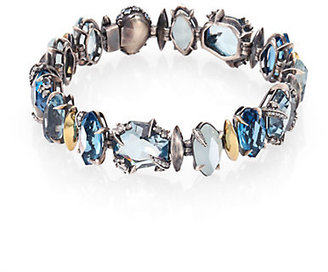 Alexis Bittar Fine Midnight Marquis Blue Quartz, London Blue Topaz, Diamond, 18K Yellow Gold & Sterling Silver Bracelet