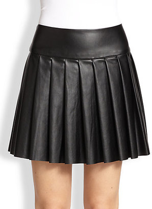 Ella Moss Raquel Pleated Faux Leather Skirt