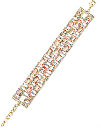 Charter Club Gold-Tone Topaz-Colored Stone and Crystal Bracelet