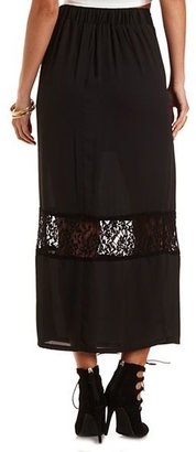 Charlotte Russe Lace Cut-Out Maxi Skirt