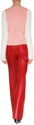 Sonia Rykiel Faux Leather Bell-Bottoms in Red