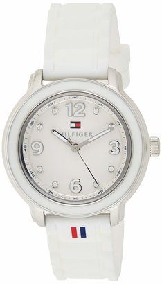 tommy hilfiger women's 1781271 stainless steel watch with white silicone band