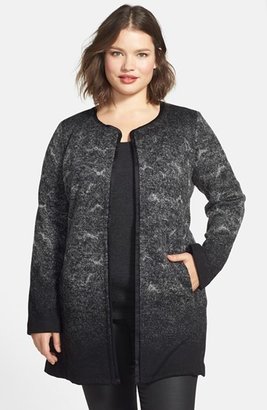 Eileen Fisher Collarless Wool Blend Jacket (Plus Size)